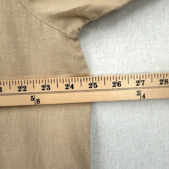 IT IS WELL LA Linen Duster Cardigan Women Small Tan Open Casual Jacket Lagenlook - Picture 13 of 15